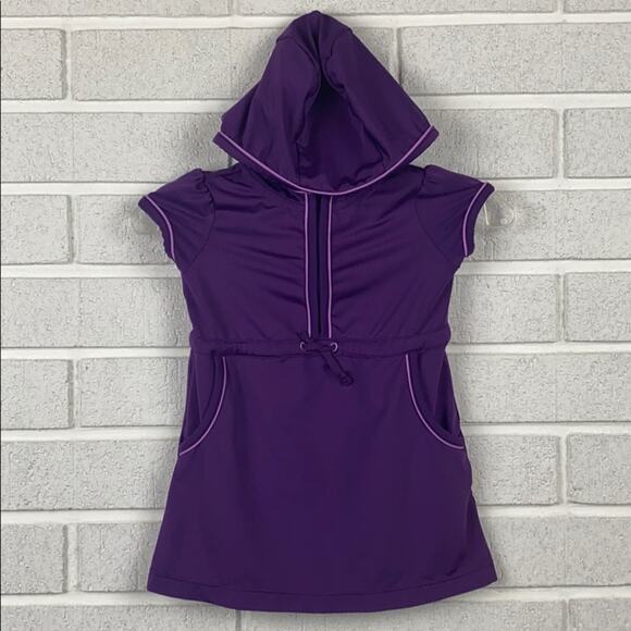 REI Infant Girls Purple Hooded Dress Size 12 Months - Picture 1 of 8